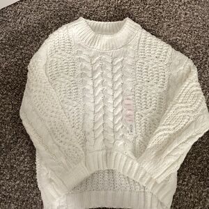 SO Women's White Cable Knit Sweater